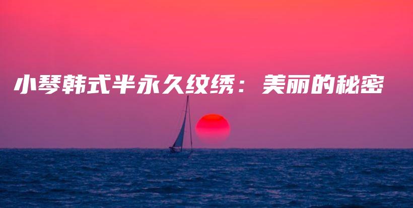 小琴韩式半永久纹绣：美丽的秘密插图