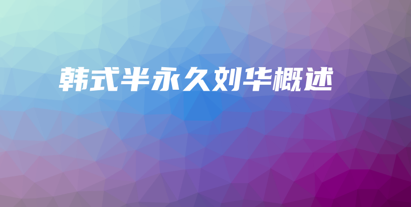 韩式半永久刘华概述插图