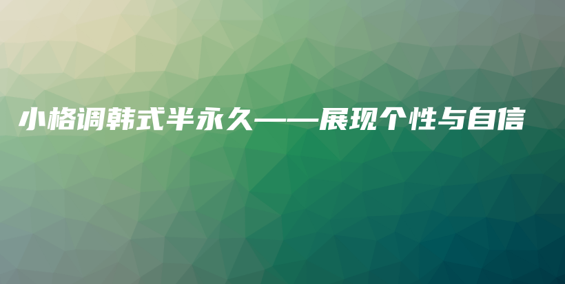 小格调韩式半永久——展现个性与自信插图