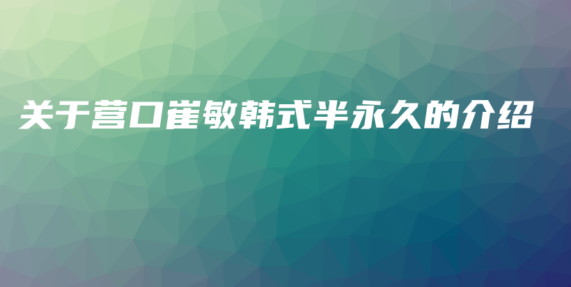 关于营口崔敏韩式半永久的介绍插图