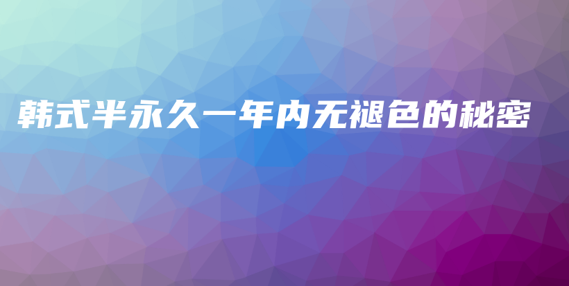韩式半永久一年内无褪色的秘密插图