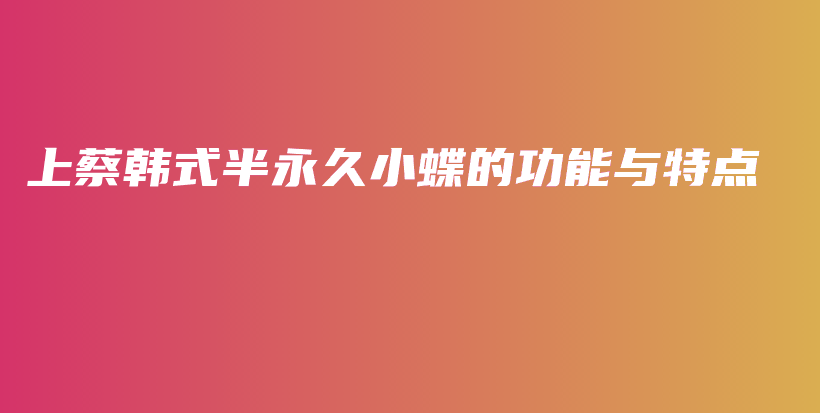 上蔡韩式半永久小蝶的功能与特点插图
