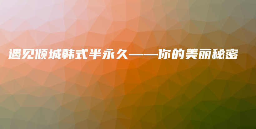 遇见倾城韩式半永久——你的美丽秘密插图