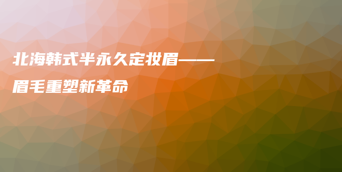 北海韩式半永久定妆眉——眉毛重塑新革命插图