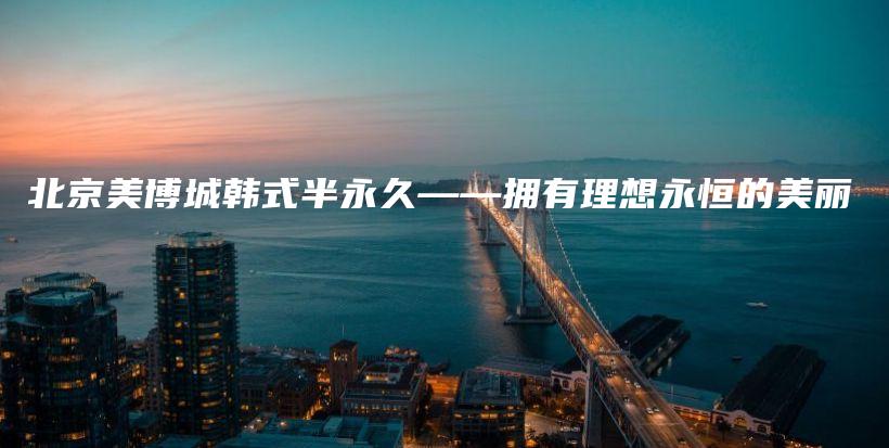 北京美博城韩式半永久——拥有理想永恒的美丽插图