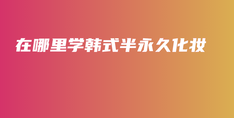 在哪里学韩式半永久化妆插图