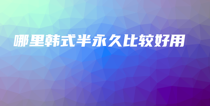 哪里韩式半永久比较好用插图