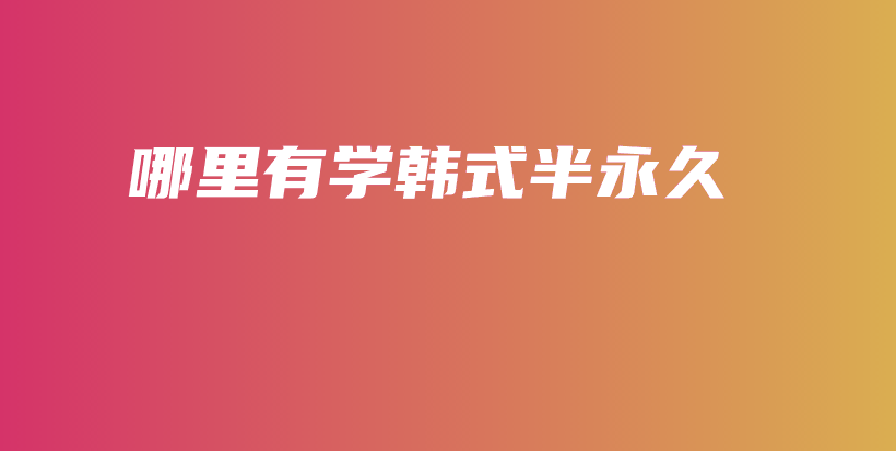 哪里有学韩式半永久插图