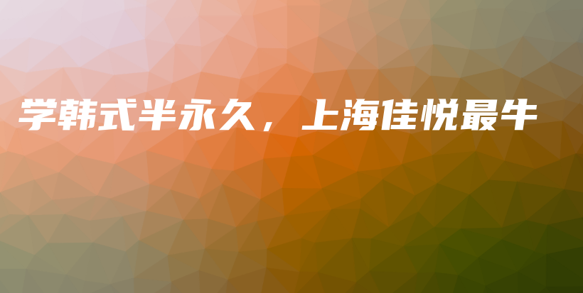 学韩式半永久，上海佳悦最牛插图