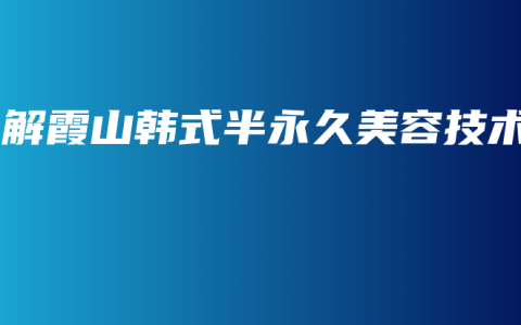 了解霞山韩式半永久美容技术
