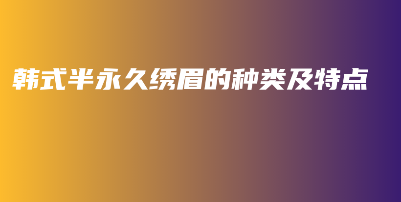 韩式半永久绣眉的种类及特点插图