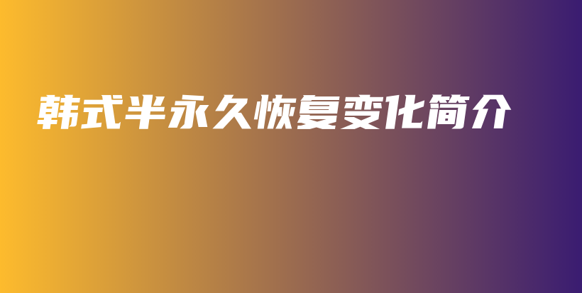 韩式半永久恢复变化简介插图
