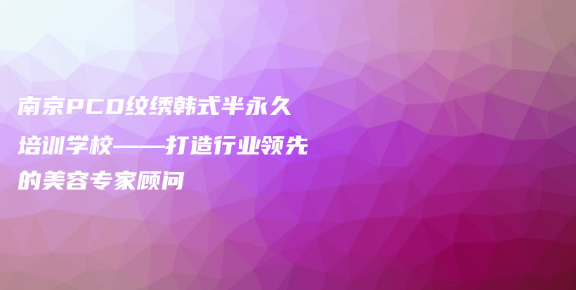 南京PCD纹绣韩式半永久培训学校——打造行业领先的美容专家顾问插图