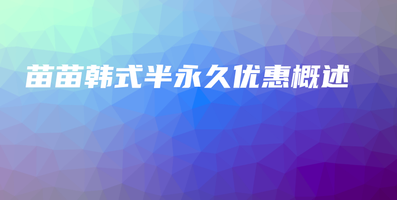 苗苗韩式半永久优惠概述插图