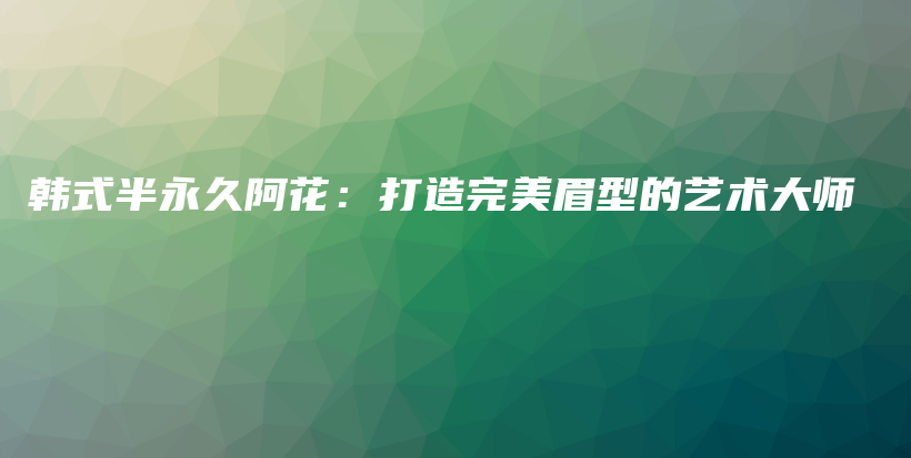 韩式半永久阿花：打造完美眉型的艺术大师插图