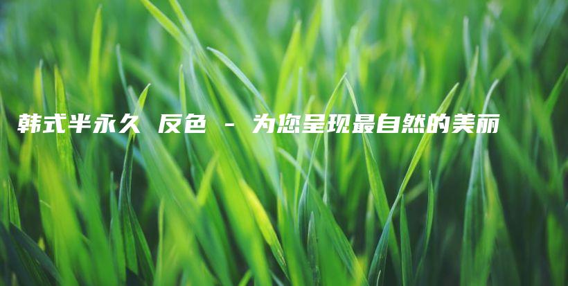 韩式半永久 反色 – 为您呈现最自然的美丽插图