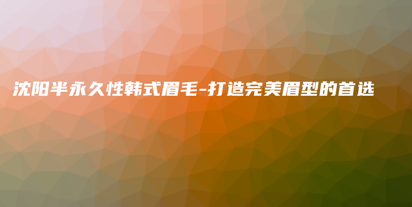沈阳半永久性韩式眉毛-打造完美眉型的首选插图