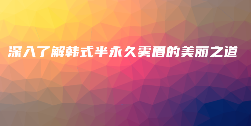 深入了解韩式半永久雾眉的美丽之道插图