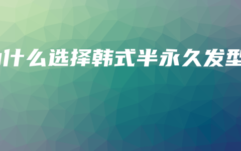 为什么选择韩式半永久发型