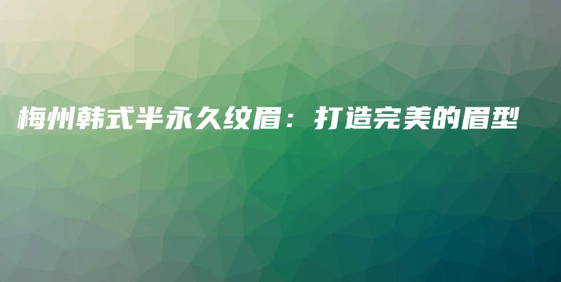 梅州韩式半永久纹眉：打造完美的眉型插图