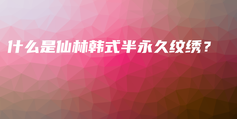 什么是仙林韩式半永久纹绣？插图