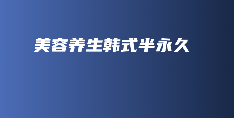 美容养生韩式半永久插图