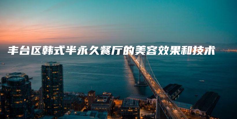 丰台区韩式半永久餐厅的美容效果和技术插图