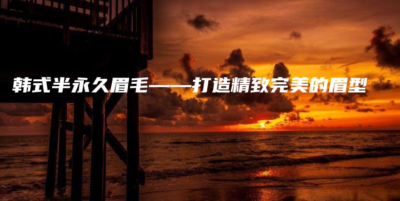 韩式半永久眉毛——打造精致完美的眉型插图